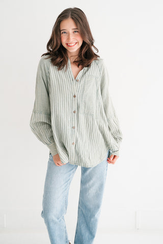 Sabine Everyday Striped Button Up Shirt