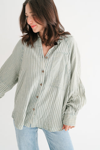 Sabine Everyday Striped Button Up Shirt