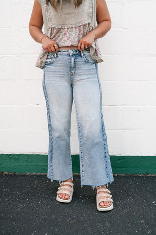 Risen Hazel Side Contrast Wide Leg Jean