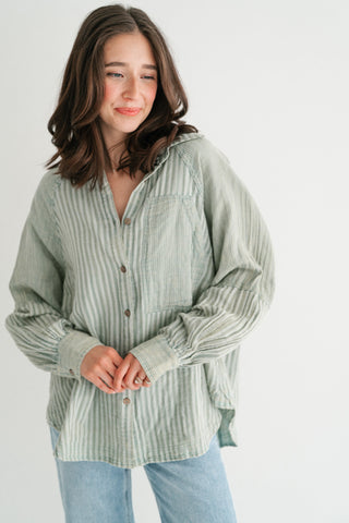 Sabine Everyday Striped Button Up Shirt