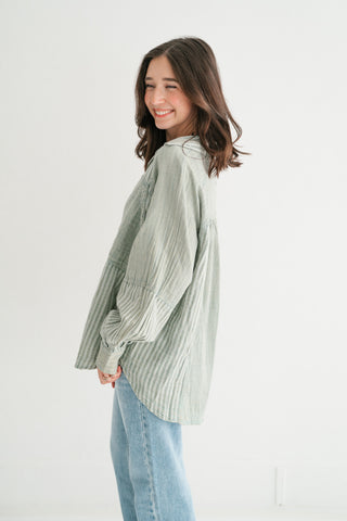 Sabine Everyday Striped Button Up Shirt