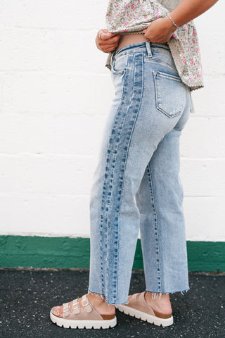 Risen Hazel Side Contrast Wide Leg Jean