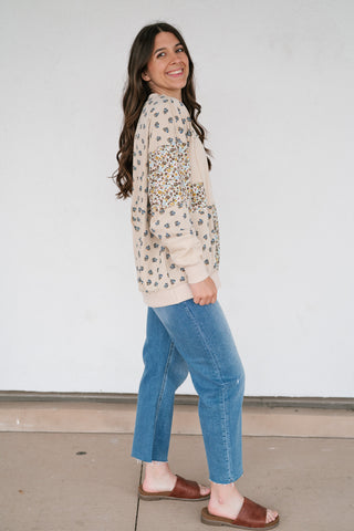 Forevermore Patchwork Crewneck - Beige