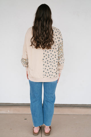 Forevermore Patchwork Crewneck - Beige