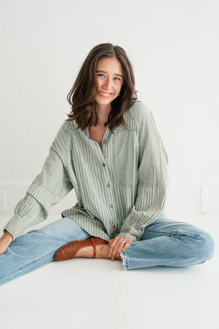 Sabine Everyday Striped Button Up Shirt