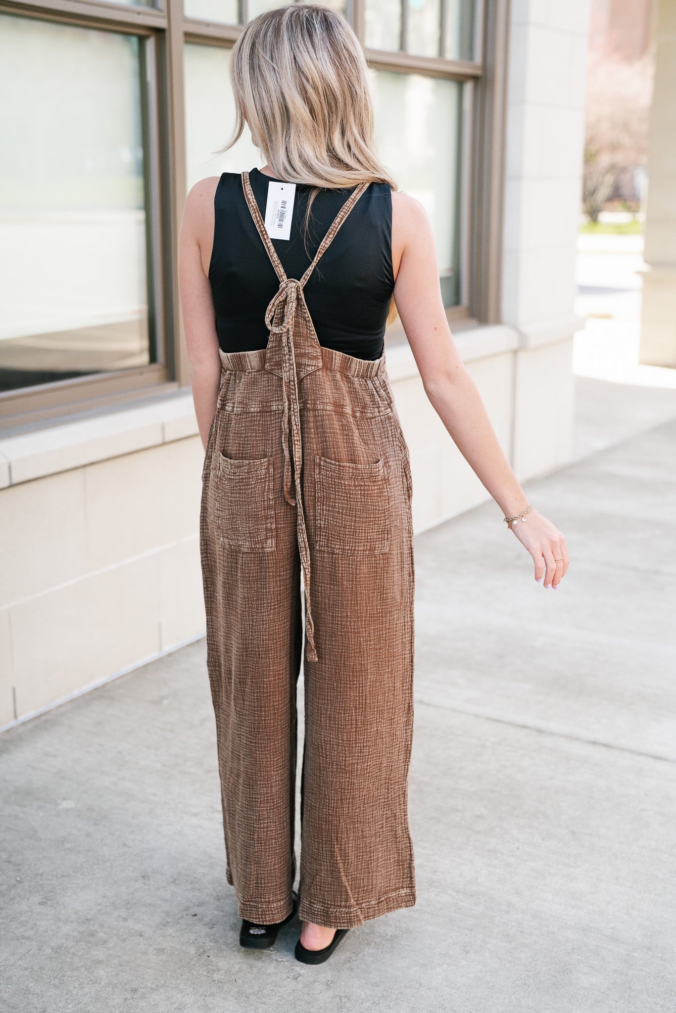 {PREORDER!} Take Me Back Mineral Wash Jumpsuit - Coco Brown