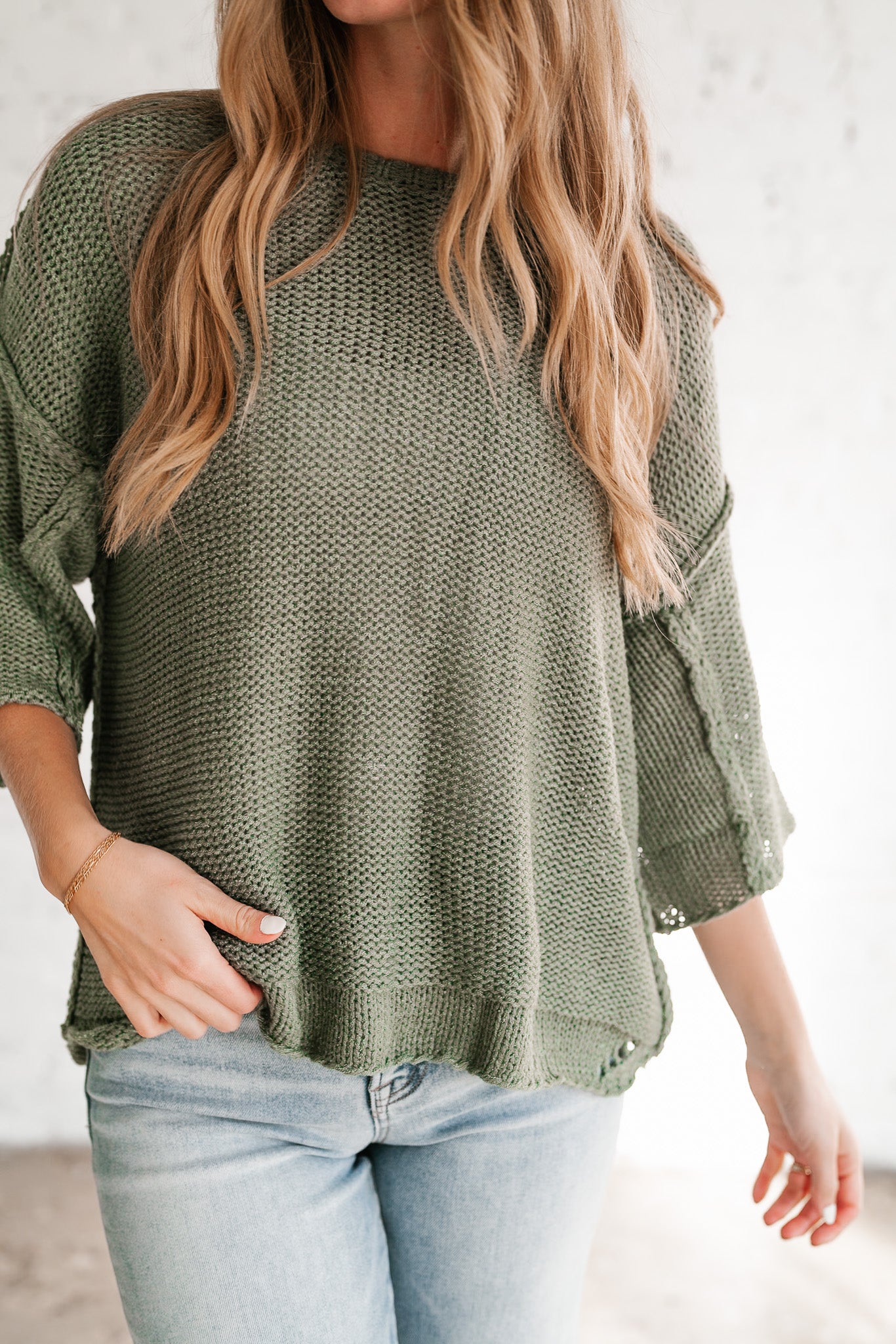 Good To Be Back Knit Top - Sage