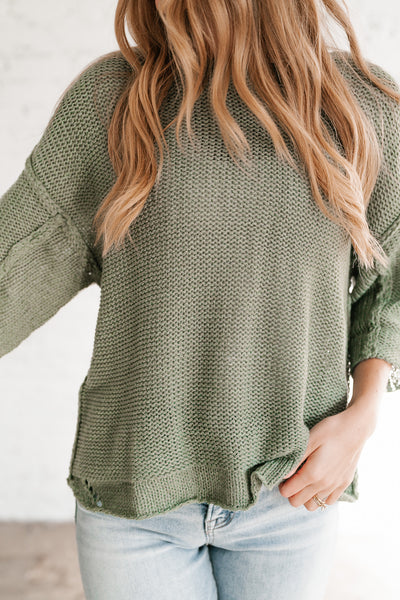 Good To Be Back Knit Top - Sage