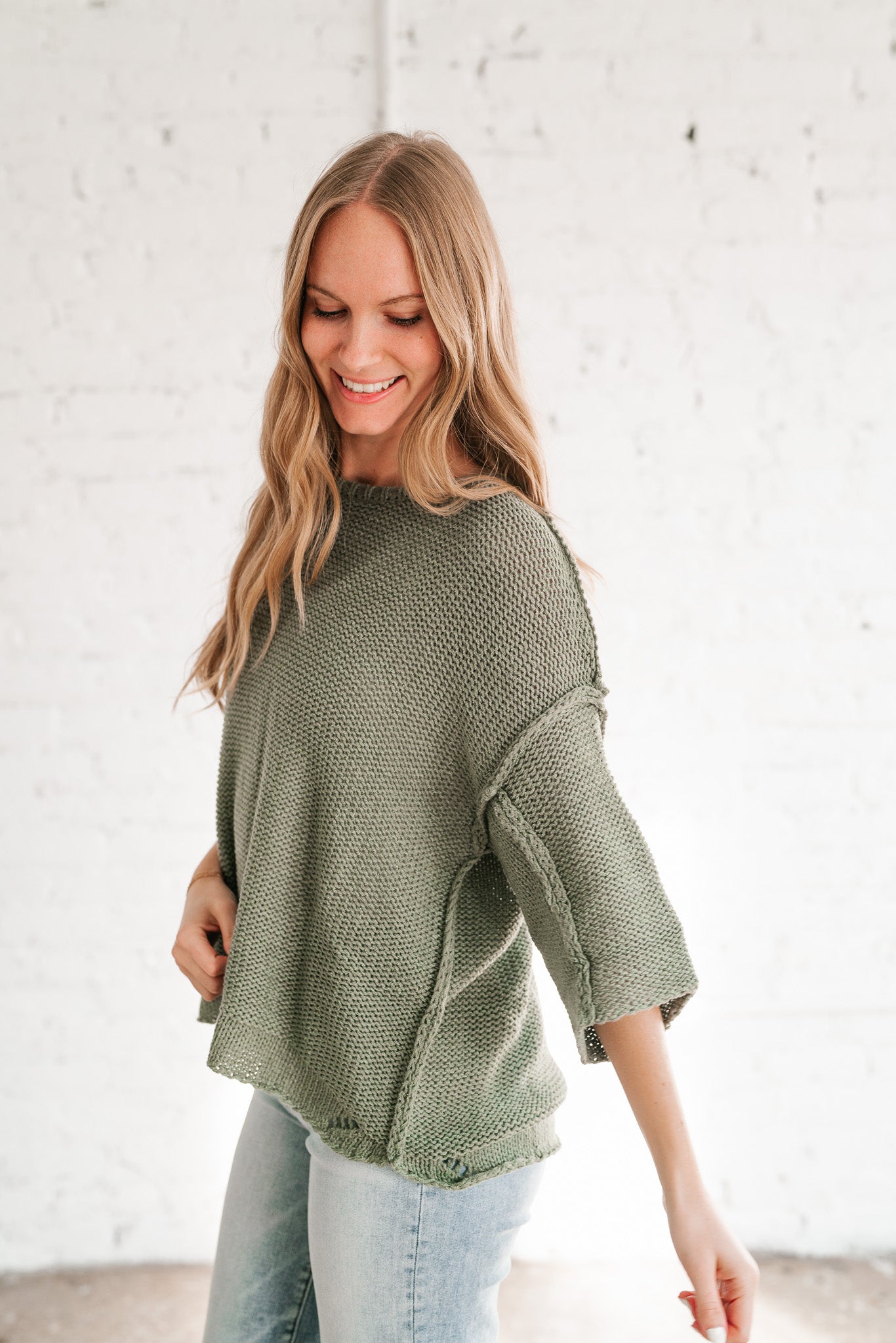 Good To Be Back Knit Top - Sage