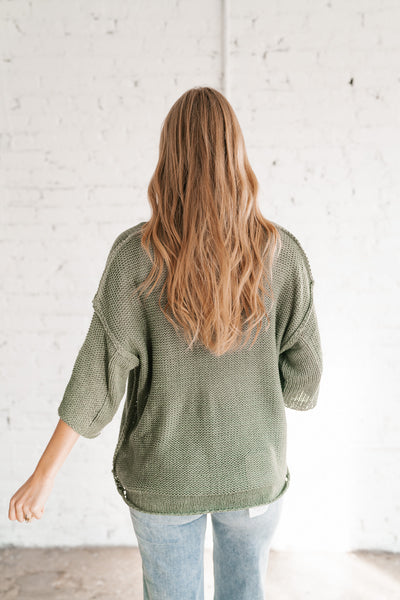 Good To Be Back Knit Top - Sage