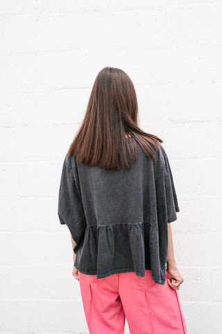 Soft Horizons Peplum Top - Black