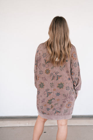 Meadow Muse Long Sleeve Mineral Wash Tunic Top