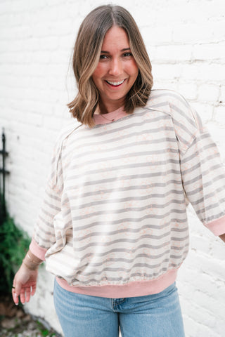 Willow Lane Striped Oversized Top