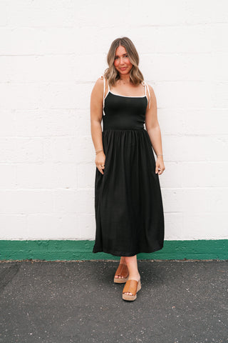 Summer Harbor Contrast Strap Midi Dress