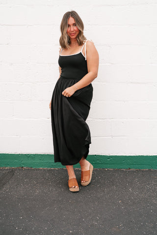 Summer Harbor Contrast Strap Midi Dress
