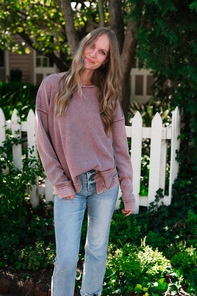 Simply Sweet Waffle Knit Top - Rose