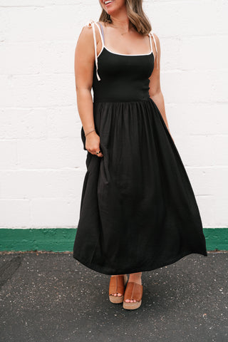 Summer Harbor Contrast Strap Midi Dress