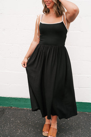 Summer Harbor Contrast Strap Midi Dress
