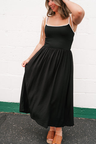 Summer Harbor Contrast Strap Midi Dress