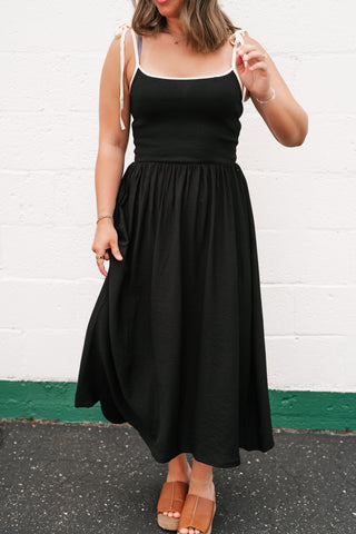Summer Harbor Contrast Strap Midi Dress