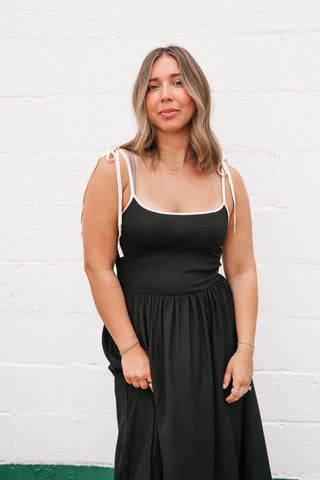 Summer Harbor Contrast Strap Midi Dress