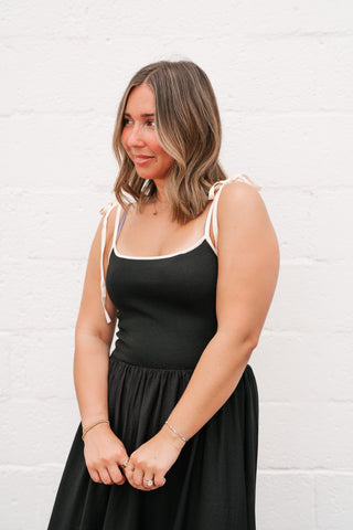 Summer Harbor Contrast Strap Midi Dress