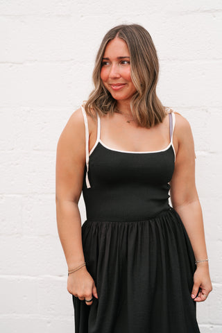 Summer Harbor Contrast Strap Midi Dress