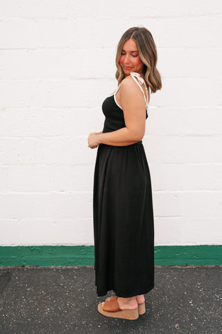 Summer Harbor Contrast Strap Midi Dress