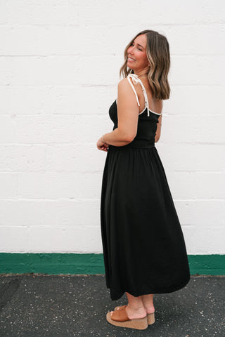 Summer Harbor Contrast Strap Midi Dress