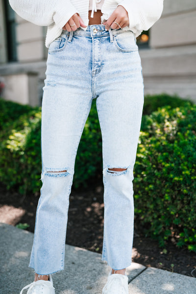 Risen Mel High Rise Crop Straight Jeans