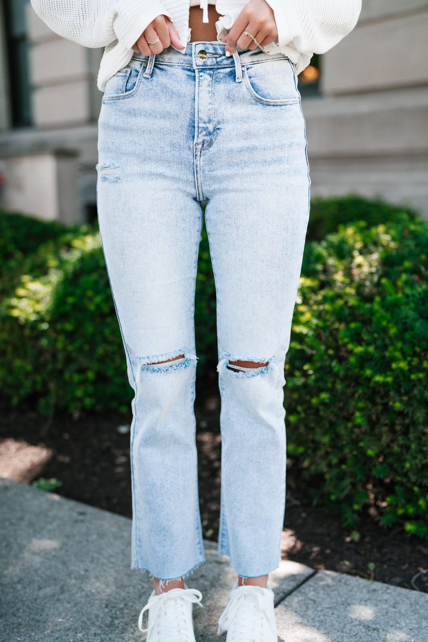 Risen Mel High Rise Crop Straight Jeans