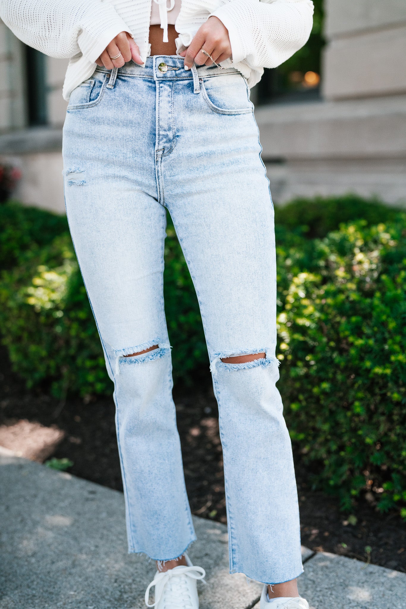 Risen Mel High Rise Crop Straight Jeans