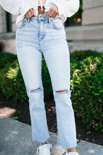 Risen Mel High Rise Crop Straight Jeans