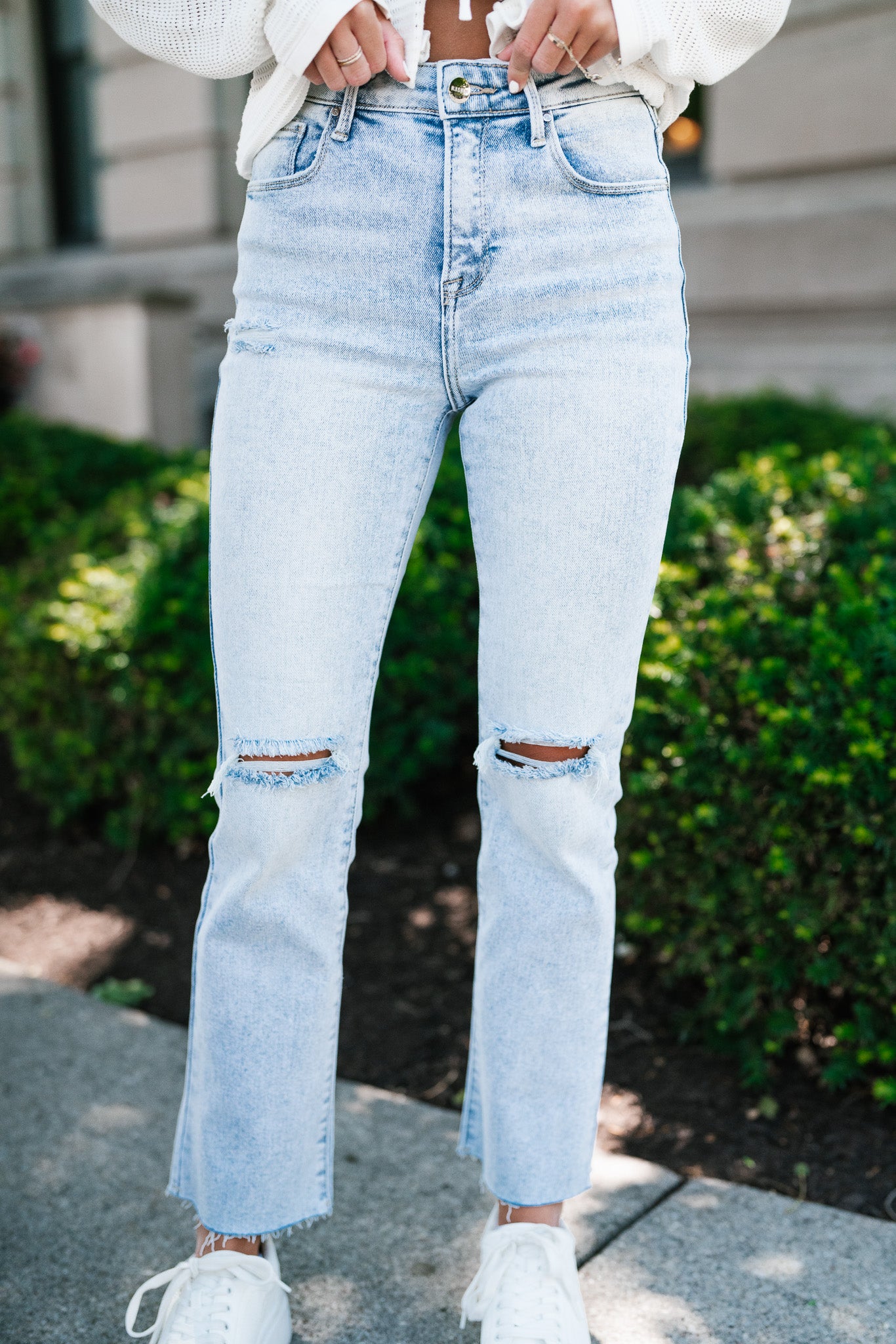 Risen Mel High Rise Crop Straight Jeans