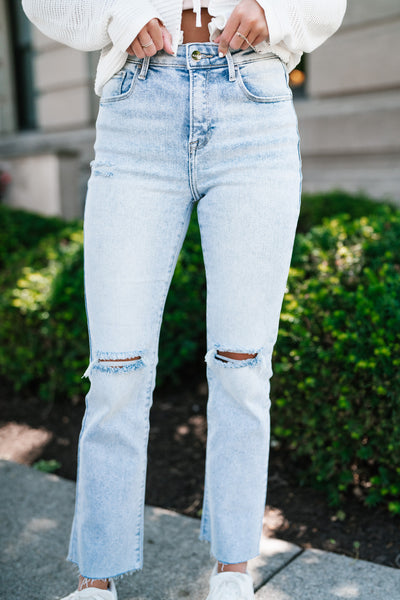 Risen Mel High Rise Crop Straight Jeans