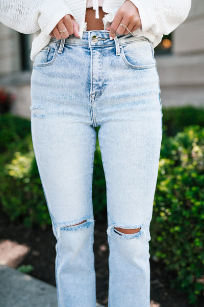 Risen Mel High Rise Crop Straight Jeans