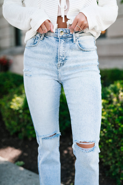 Risen Mel High Rise Crop Straight Jeans