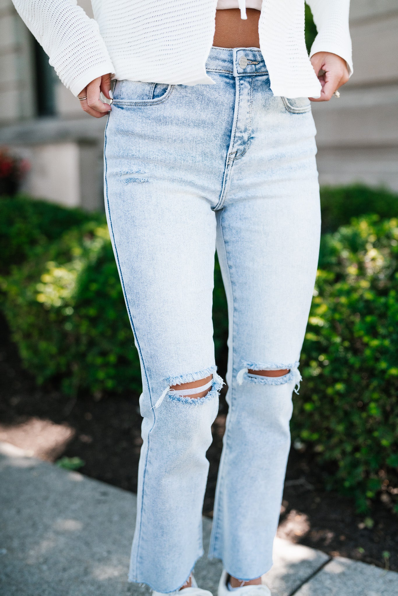 Risen Mel High Rise Crop Straight Jeans