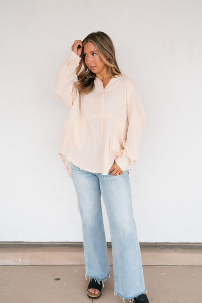 DOORBUSTER: Easy Days Button-Up Top - Ivory