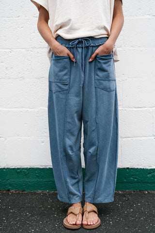 Daily Styled Barrel Leg Pant - Dusty Blue