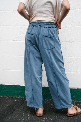 Daily Styled Barrel Leg Pant - Dusty Blue