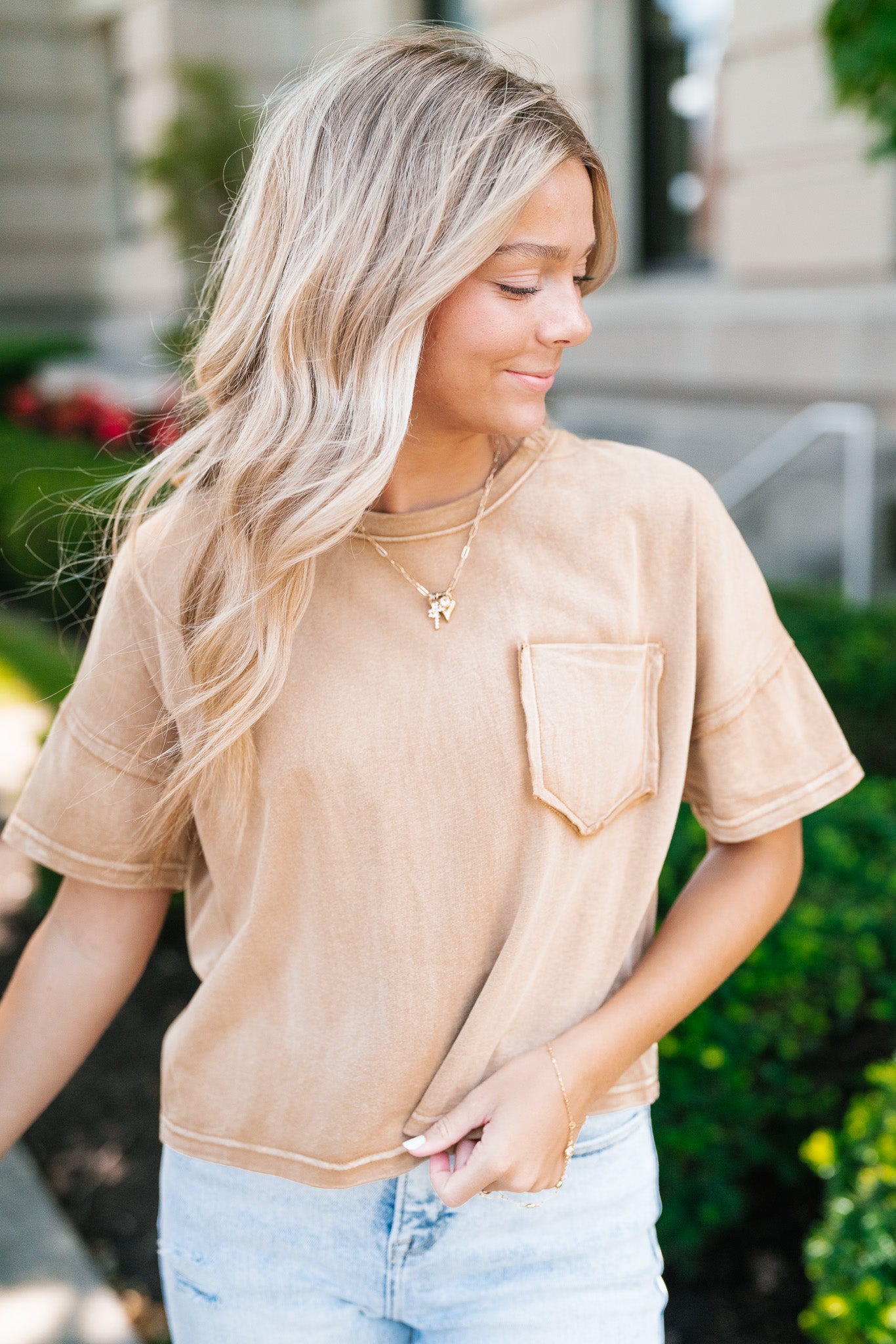 Sitting In The Sun Mineral Wash Tee - Tan