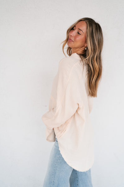 DOORBUSTER: Easy Days Button-Up Top - Ivory