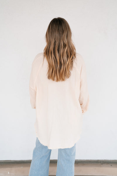 DOORBUSTER: Easy Days Button-Up Top - Ivory