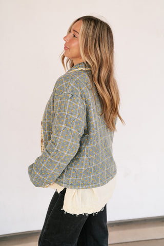 Sage Stone Polka Dot Quilted Jacket
