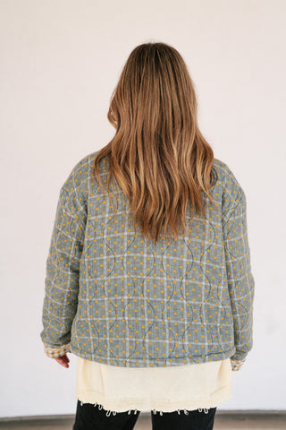 Sage Stone Polka Dot Quilted Jacket