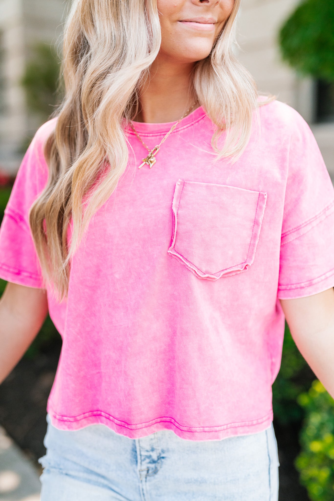 Sitting In The Sun Mineral Wash Tee - Pink