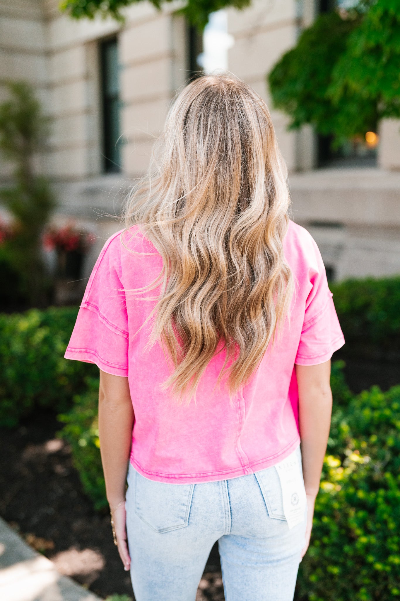 Sitting In The Sun Mineral Wash Tee - Pink