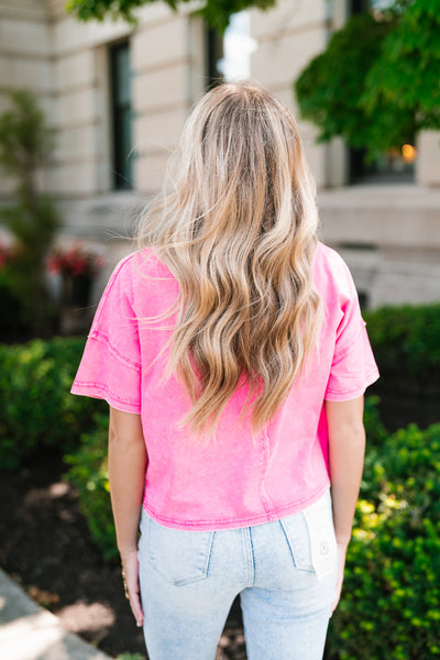 Sitting In The Sun Mineral Wash Tee - Pink