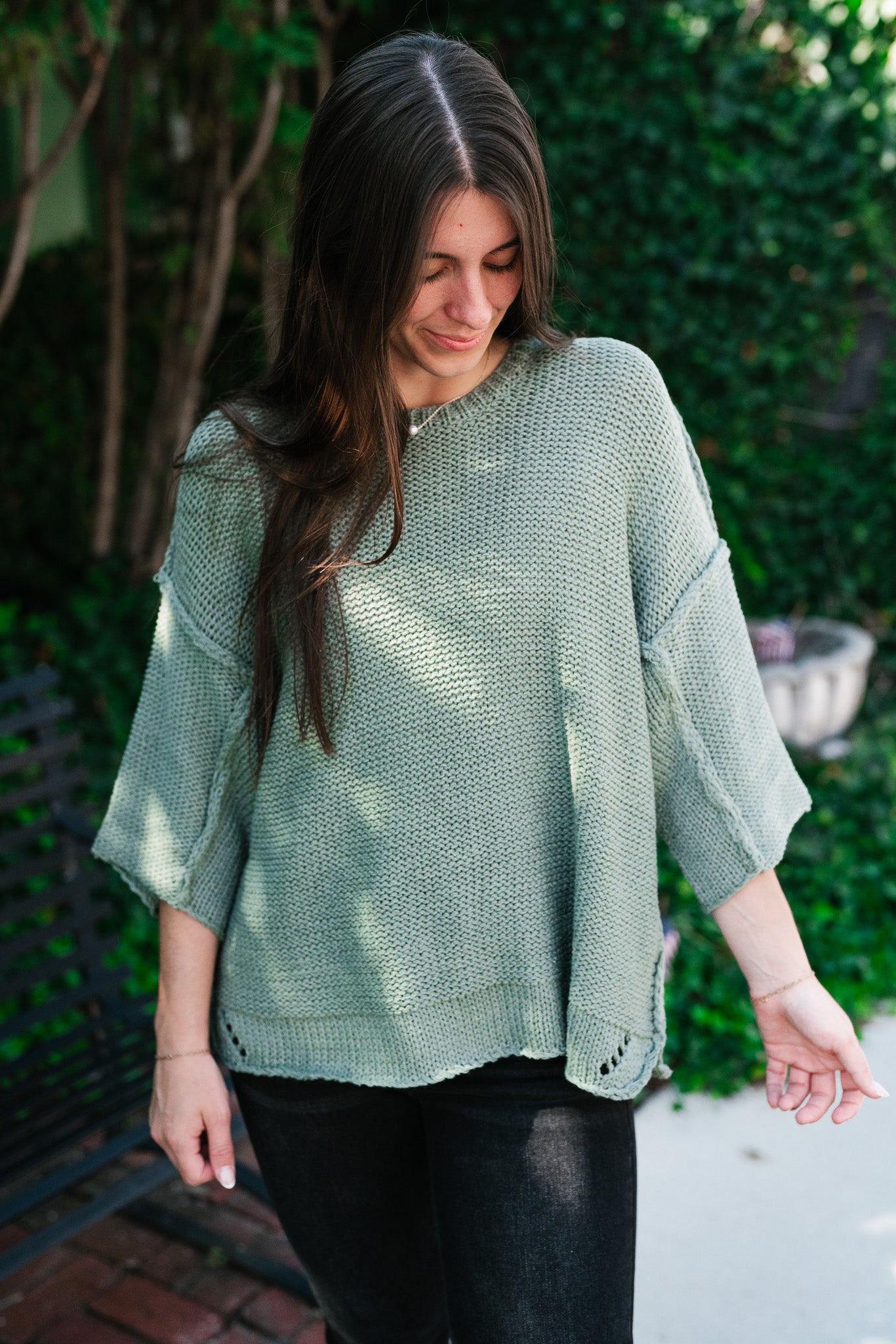 Good To Be Back Knit Top - Sage